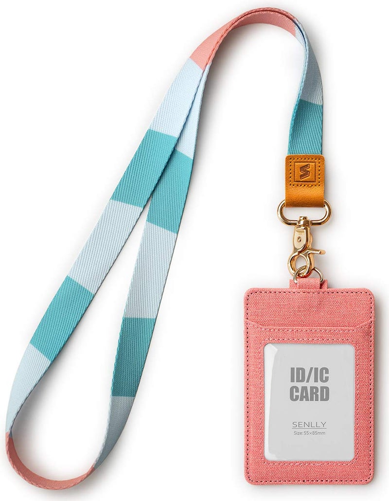 SENLLY ID Badge Holder Gift with Cute Neck Lanyard Strap, 2 Card Slots and 1 Clear ID Window, for Women and Men - Image 1